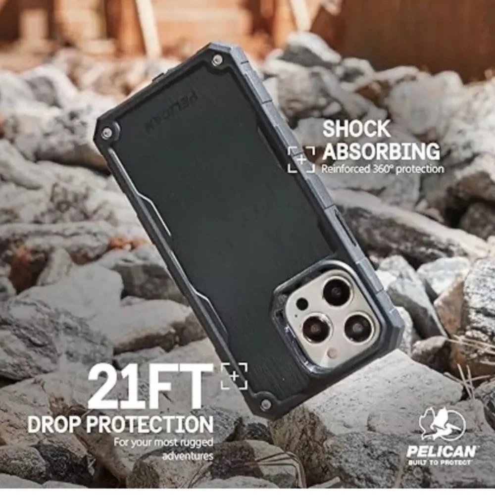 Pelican Shield Apple iPhone 15 Pro MagSafe Compatible Case with Holster - Black